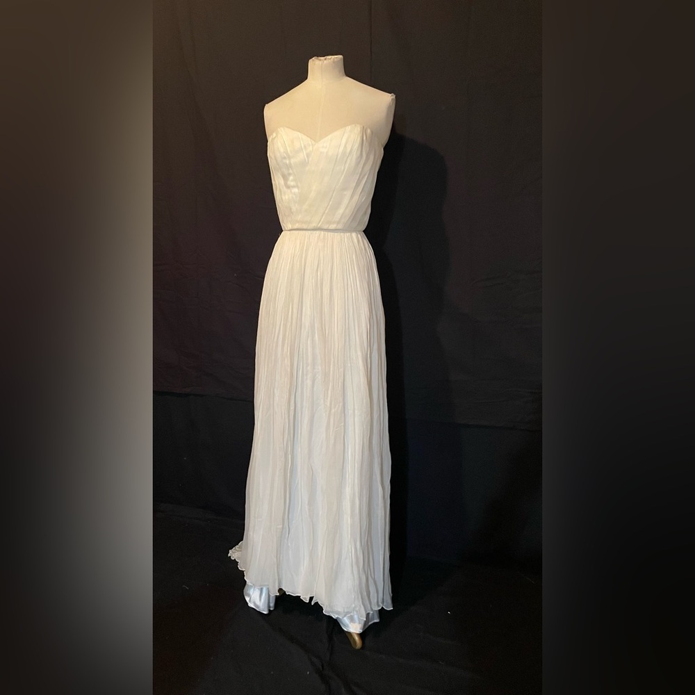 Designer Cream Strapless Pleated 2 Piece Wedding Gown 2 NWOT